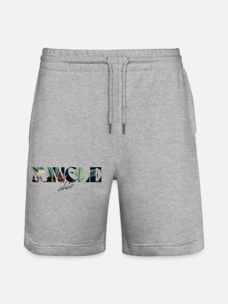 Jungle Chic Tropical Lettering - Stanley/Stella Trainer Unisex Organic Jogging Shorts - heather grey