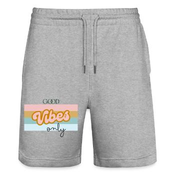 Vibes Pastel Only - Short de jogging bio TRAINER Stanley/Stella unisexe - gris chiné - Devant - Nik (191cm) & Marisol (170cm)