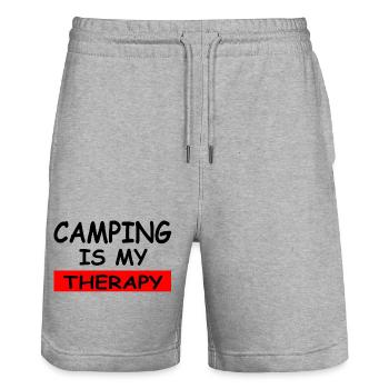 Camping - Stanley/Stella Unisex Bio Joggingshorts Trainer  - Grau meliert - Vorne - Nik (191cm) & Marisol (170cm)