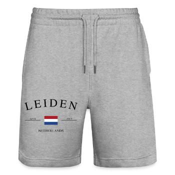Leiden Niederlande – Urlaub Souvenir & Geschenk - Stanley/Stella Unisex Bio Joggingshorts Trainer  - Grau meliert - Vorne - Nik (191cm) & Marisol (170cm)