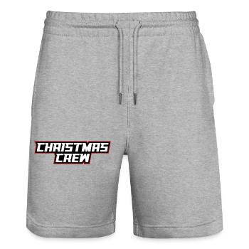 Christmas Crew Weihnachten - Stanley/Stella Trainer Unisex Organic Jogging Shorts - heather grey - Front - Nik (191cm) & Marisol (170cm)