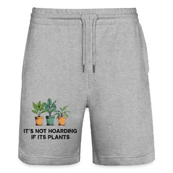 Nicht horten, wenn es Pflanzen sind - Stanley/Stella Unisex Bio Joggingshorts Trainer  - Grau meliert - Vorne - Nik (191cm) & Marisol (170cm)