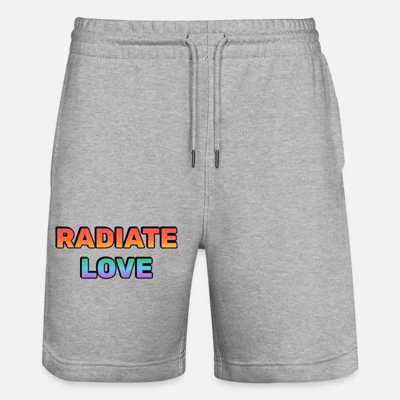 Radiate Love Gradient Typografie - Stanley/Stella Unisex Bio Joggingshorts Trainer  - Grau meliert