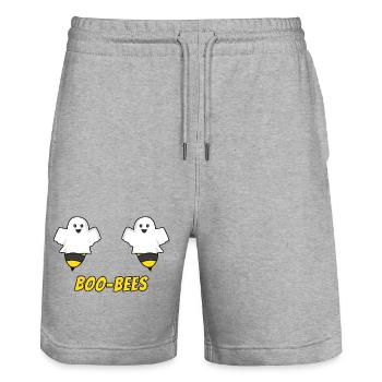 Boo-Bees Ghosts Bees Haloween - Stanley/Stella Trainer Unisex Organic Jogging Shorts - heather grey - Front - Nik (191cm) & Marisol (170cm)
