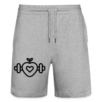 Gesunder Lebensstil - Stanley/Stella Unisex Bio Joggingshorts Trainer  - Grau meliert - Vorne - Nik (191cm) & Marisol (170cm)