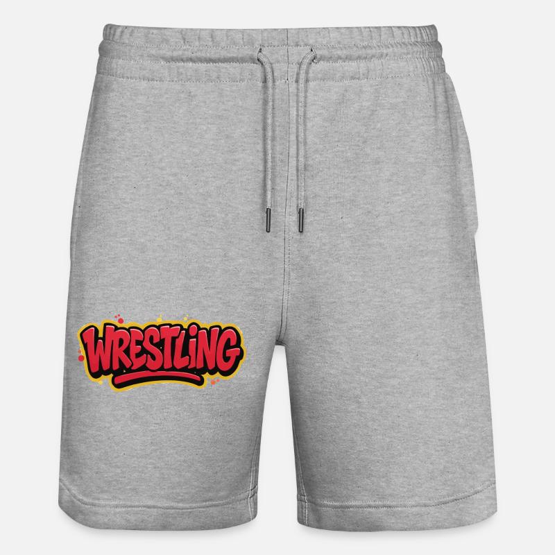 Lettrage graffiti de lutte - Short de jogging bio TRAINER Stanley/Stella unisexe - gris chiné