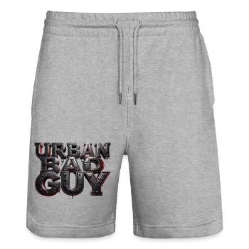 Bad Guy Urban Fetish - Stanley/Stella Unisex Bio Joggingshorts Trainer  - Grau meliert - Vorne - Nik (191cm) & Marisol (170cm)