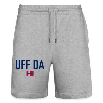 Love - Norway Flag - Norge - Norwegen - Stanley/Stella Trainer Unisex Organic Jogging Shorts - heather grey - Front - Nik (191cm) & Marisol (170cm)