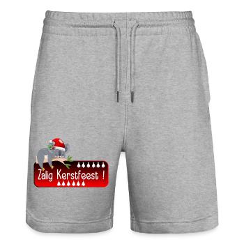 Frohe Weihnachten Koala - Stanley/Stella Unisex Bio Joggingshorts Trainer  - Grau meliert - Vorne - Nik (191cm) & Marisol (170cm)