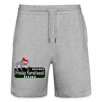 Joyeux Noël Animaux - Short de jogging bio TRAINER Stanley/Stella unisexe - gris chiné - Devant - Nik (191cm) & Marisol (170cm)