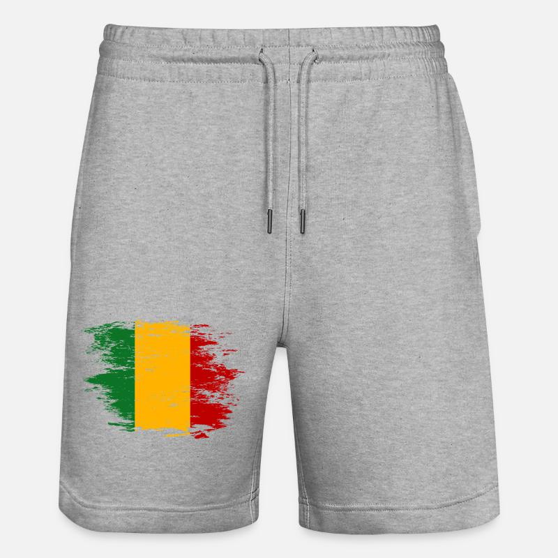 Drapeau du Mali utilisé - Short de jogging bio TRAINER Stanley/Stella unisexe - gris chiné