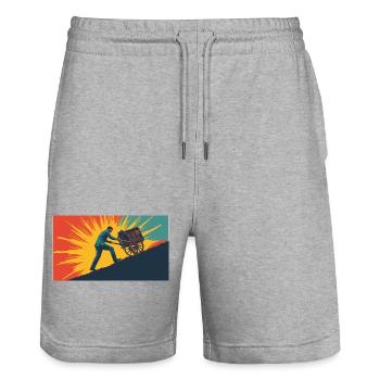 Going the extra Mile - Stanley/Stella Unisex Bio Joggingshorts Trainer  - Grau meliert - Vorne - Nik (191cm) & Marisol (170cm)