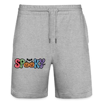 Spooky lustige Halloweenkürbisse - Stanley/Stella Unisex Bio Joggingshorts Trainer  - Grau meliert - Vorne - Nik (191cm) & Marisol (170cm)