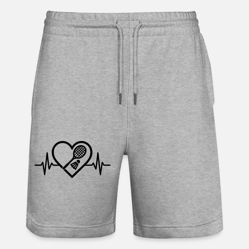 Cœur de badminton - Short de jogging bio TRAINER Stanley/Stella unisexe - gris chiné