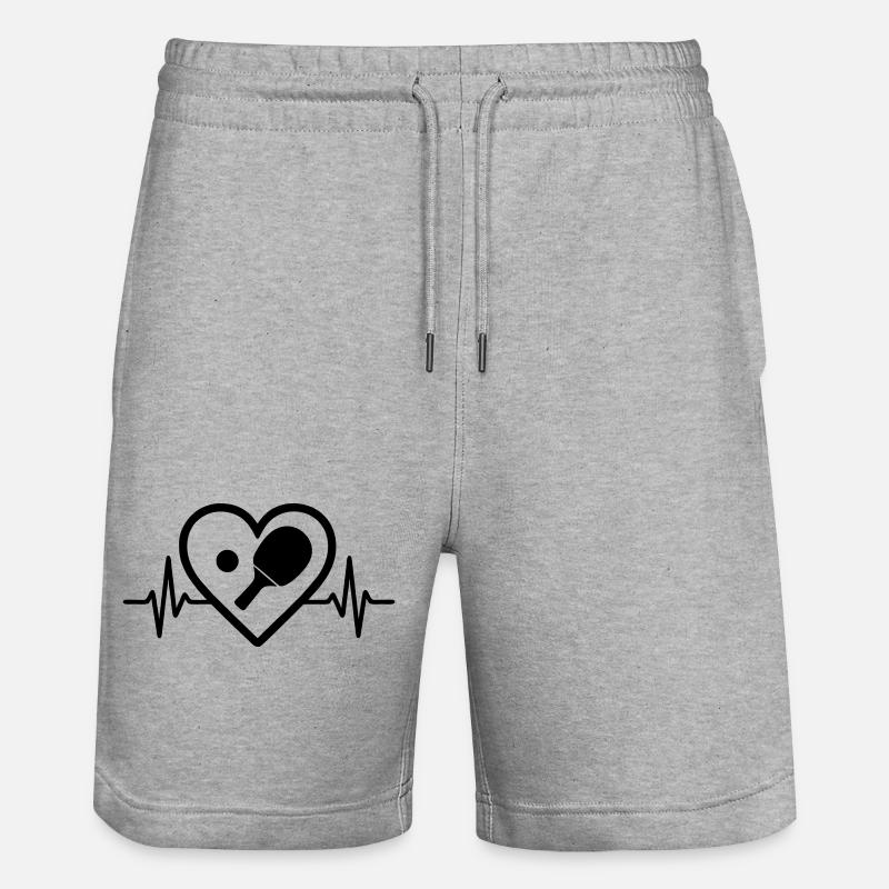 Coeur du tennis de table - Short de jogging bio TRAINER Stanley/Stella unisexe - gris chiné
