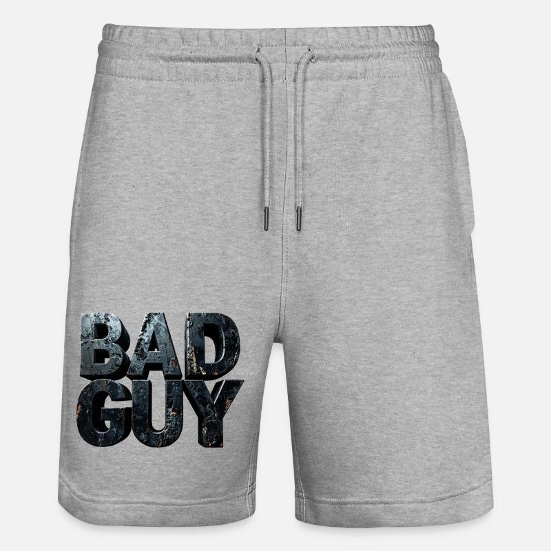 Bad Guy – Dunkle monumentale Buchstaben Skulptur - Stanley/Stella Unisex Bio Joggingshorts Trainer  - Grau meliert