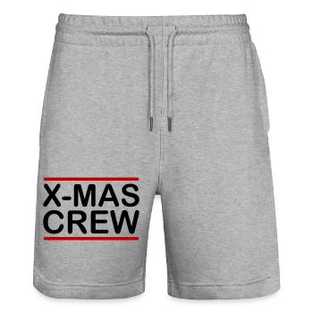 Xmas Crew Christmas - Stanley/Stella Trainer Unisex Organic Jogging Shorts - heather grey - Front - Nik (191cm) & Marisol (170cm)