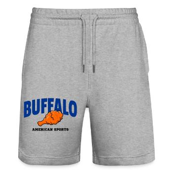 Buffalo Wing Football Shirt – Lustiges Fan Design - Stanley/Stella Unisex Bio Joggingshorts Trainer  - Grau meliert - Vorne - Nik (191cm) & Marisol (170cm)