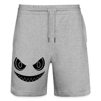 Böses Lächeln Halloween - Stanley/Stella Unisex Bio Joggingshorts Trainer  - Grau meliert - Vorne - Nik (191cm) & Marisol (170cm)