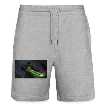 Krieger mit grünem Lichtschwert - Stanley/Stella Unisex Bio Joggingshorts Trainer  - Grau meliert - Vorne - Nik (191cm) & Marisol (170cm)