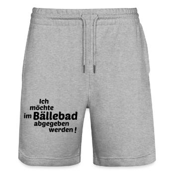 Baellebad - Short de jogging bio TRAINER Stanley/Stella unisexe - gris chiné - Devant - Nik (191cm) & Marisol (170cm)