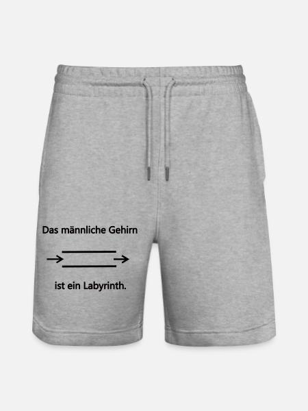 Labyrinth maennlich - Stanley/Stella Unisex Bio Joggingshorts Trainer - Grau meliert