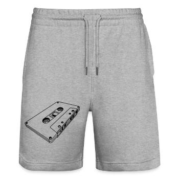 Cassette Oblique Retro – Music Mixtape Design - Short de jogging bio TRAINER Stanley/Stella unisexe - gris chiné - Devant - Nik (191cm) & Marisol (170cm)