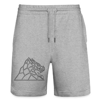 Drachenfels Geometric : Dragon Saga comme vecteur - Short de jogging bio TRAINER Stanley/Stella unisexe - gris chiné - Devant - Nik (191cm) & Marisol (170cm)