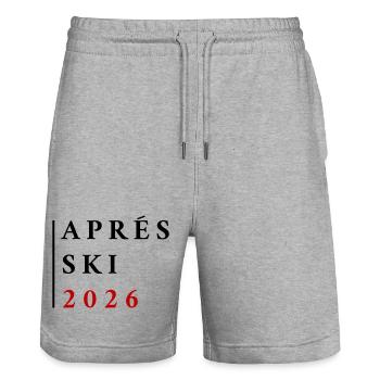 Après-ski 2026 - Stanley/Stella Trainer Unisex Organic Jogging Shorts - heather grey - Front - Nik (191cm) & Marisol (170cm)