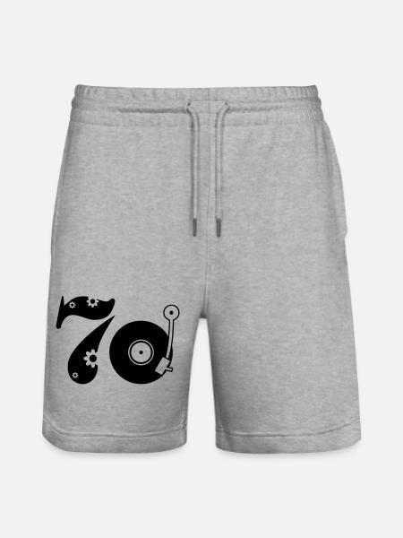 70er Siebzig Seventees - Stanley/Stella Unisex Bio Joggingshorts Trainer - Grau meliert