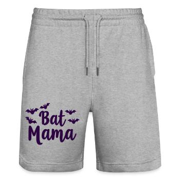 Bat Mama – Bat Mother Statement - Stanley/Stella Trainer Unisex Organic Jogging Shorts - heather grey - Front - Nik (191cm) & Marisol (170cm)