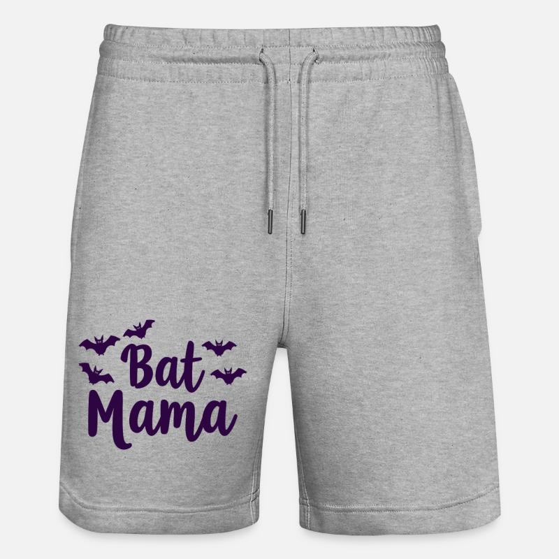 Bat Mama – Fledermaus Mutter Statement - Stanley/Stella Unisex Bio Joggingshorts Trainer  - Grau meliert