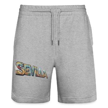 Jeu de couleurs de graffiti de Séville - Short de jogging bio TRAINER Stanley/Stella unisexe - gris chiné - Devant - Nik (191cm) & Marisol (170cm)