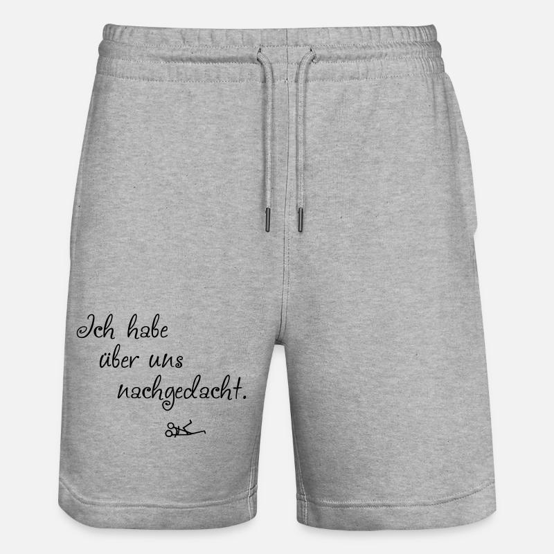 Ueber uns nachgedacht - Stanley/Stella Unisex Bio Joggingshorts Trainer - Grau meliert