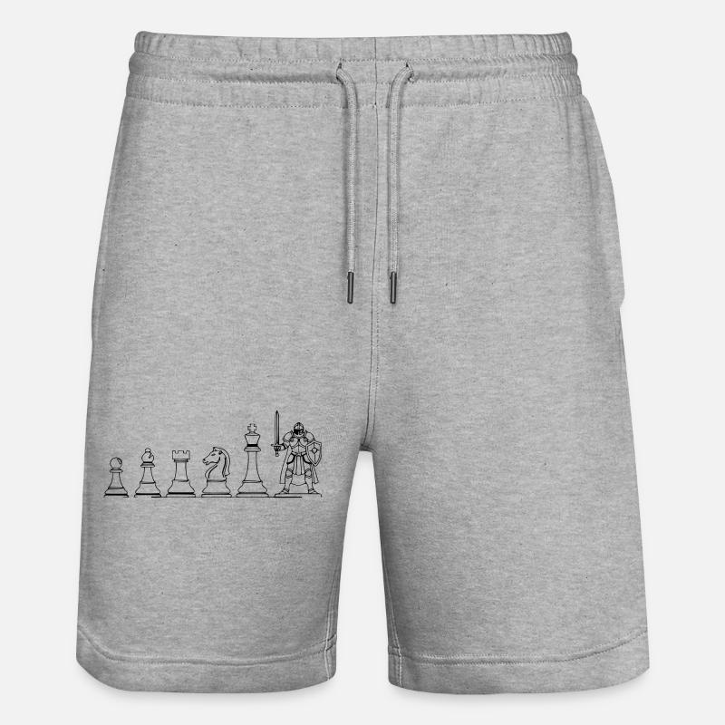Spielfigur Brettspiel Evolution: Lustiges Design - Stanley/Stella Unisex Bio Joggingshorts Trainer  - Grau meliert
