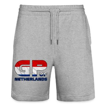 netherlands_gp - Stanley/Stella Unisex Bio Joggingshorts Trainer  - Grau meliert - Vorne - Nik (191cm) & Marisol (170cm)
