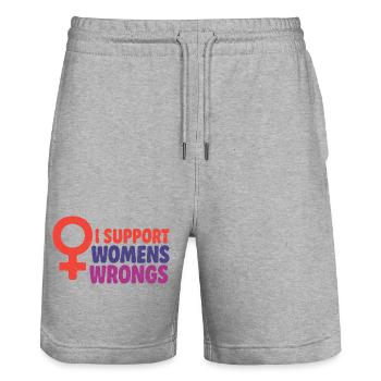 Venus Symbol Rally Tee - Stanley/Stella Trainer Unisex Organic Jogging Shorts - heather grey - Front - Nik (191cm) & Marisol (170cm)
