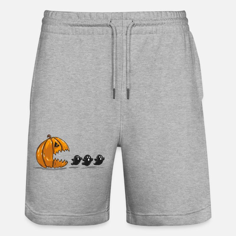Tiges de citrouille Fantômes d’Halloween - Short de jogging bio TRAINER Stanley/Stella unisexe - gris chiné
