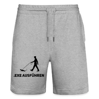 Execute .EXE – Funny Computer Scientist Shirt - Stanley/Stella Trainer Unisex Organic Jogging Shorts - heather grey - Front - Nik (191cm) & Marisol (170cm)