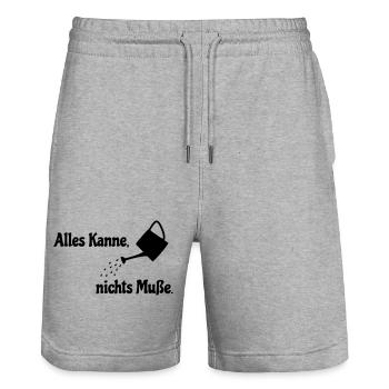All Jug - Stanley/Stella Trainer Unisex Organic Jogging Shorts - heather grey - Front - Nik (191cm) & Marisol (170cm)