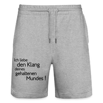 Klang des Mundes - Stanley/Stella Unisex Bio Joggingshorts Trainer  - Grau meliert - Vorne - Nik (191cm) & Marisol (170cm)