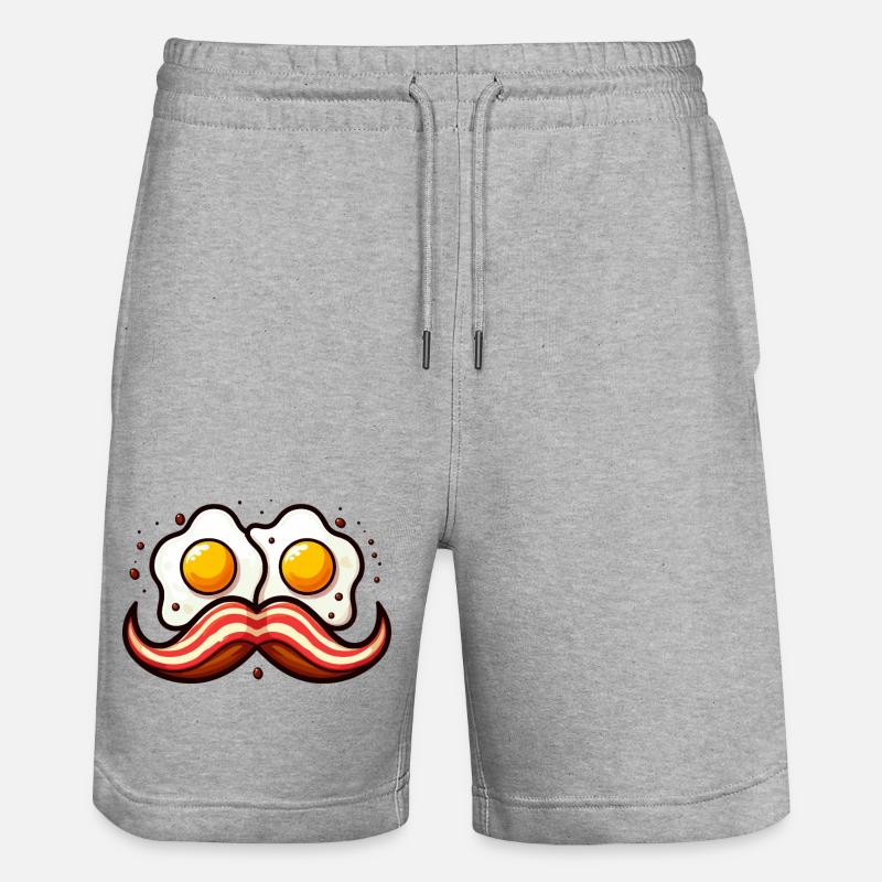 Schnurrbart Eier Duo Karikatur - Stanley/Stella Unisex Bio Joggingshorts Trainer  - Grau meliert