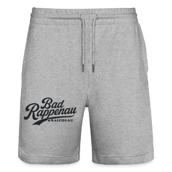 Bad Rappenau Schriftzug Vintage Style - Stanley/Stella Unisex Bio Joggingshorts Trainer  - Grau meliert - Vorne - Nik (191cm) & Marisol (170cm)