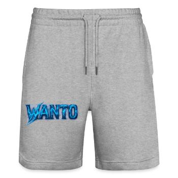 Wanto Blitz Design – Look énergique - Short de jogging bio TRAINER Stanley/Stella unisexe - gris chiné - Devant - Nik (191cm) & Marisol (170cm)
