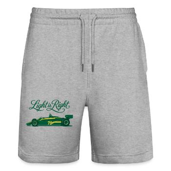 Ligth_is_right_F1 - Stanley/Stella Trainer Unisex Organic Jogging Shorts - heather grey - Front - Nik (191cm) & Marisol (170cm)