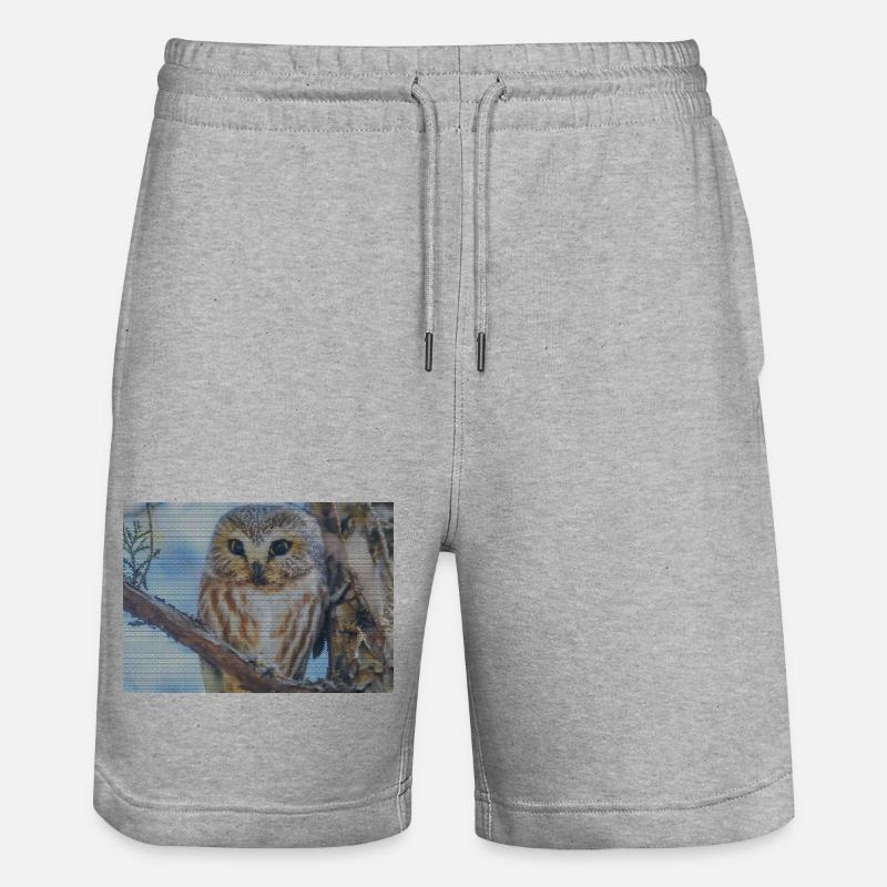Abendwald Eulenblick - Stanley/Stella Trainer Unisex Organic Jogging Shorts - heather grey