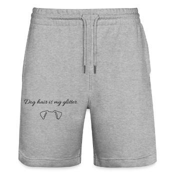 Drôle de dicton pour tous les propriétaires de chiens - Short de jogging bio TRAINER Stanley/Stella unisexe - gris chiné - Devant - Nik (191cm) & Marisol (170cm)