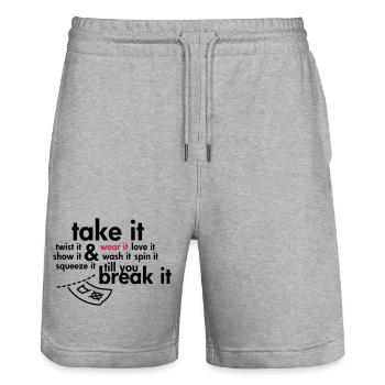 Take it & wear it.. - Stanley/Stella Trainer Unisex Organic Jogging Shorts - heather grey - Front - Nik (191cm) & Marisol (170cm)