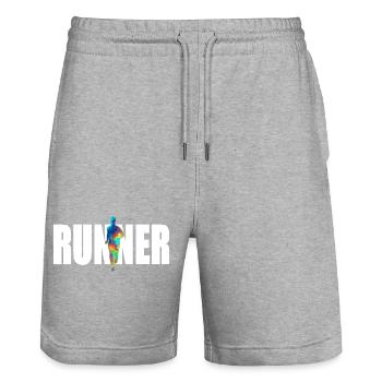 Coureur - Short de jogging bio TRAINER Stanley/Stella unisexe - gris chiné - Devant - Nik (191cm) & Marisol (170cm)