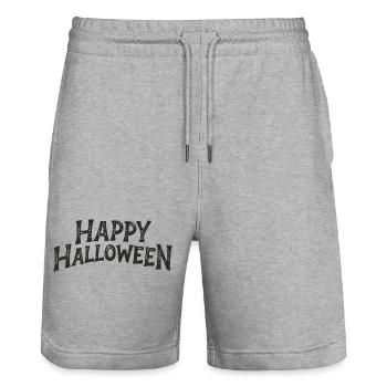 Happy Halloween Torn - Stanley/Stella Trainer Unisex Organic Jogging Shorts - heather grey - Front - Nik (191cm) & Marisol (170cm)